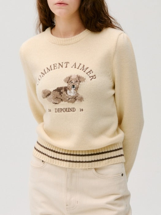 Wconcept_Depound puppy graphic pullover - butter