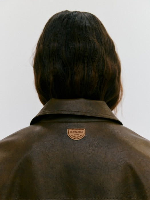 Wconcept_Depound leather shirt jacket - dark brown