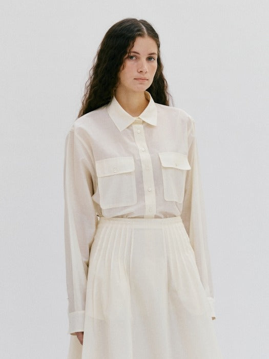 Wconcept_Depound pocket sheer shirts - cream