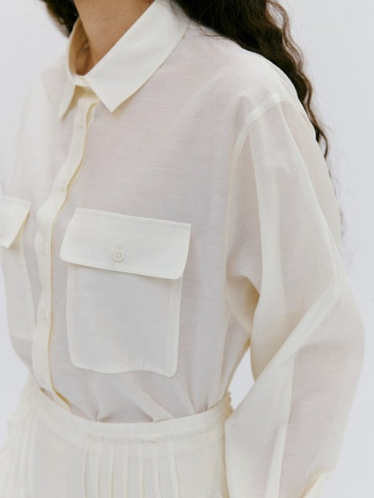 Wconcept_Depound pocket sheer shirts - cream
