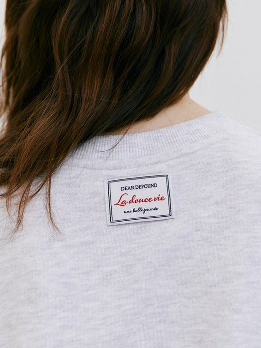 Wconcept_Depound daniel graphic sweatshirt - white melange