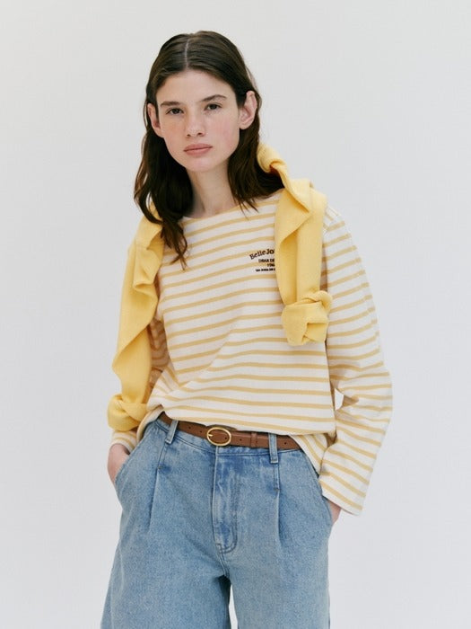 Depound striped round neck t-shirt - yellow