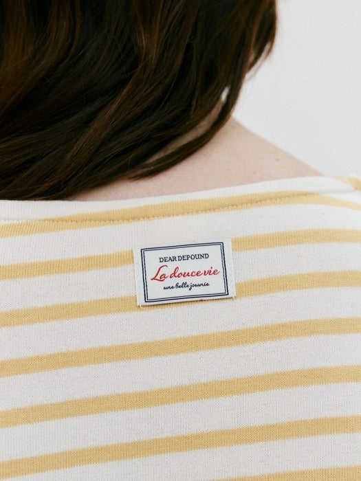 Depound striped round neck t-shirt - yellow