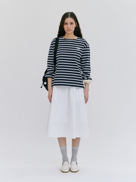 Wconcept_Depound striped round neck t-shirt - navy