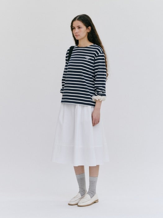Wconcept_Depound striped round neck t-shirt - navy