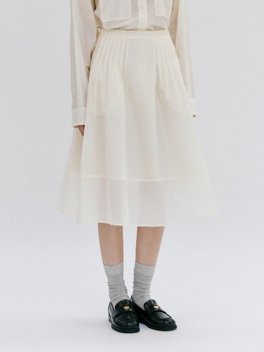 Wconcept_Depound pintuck midi skirt - cream