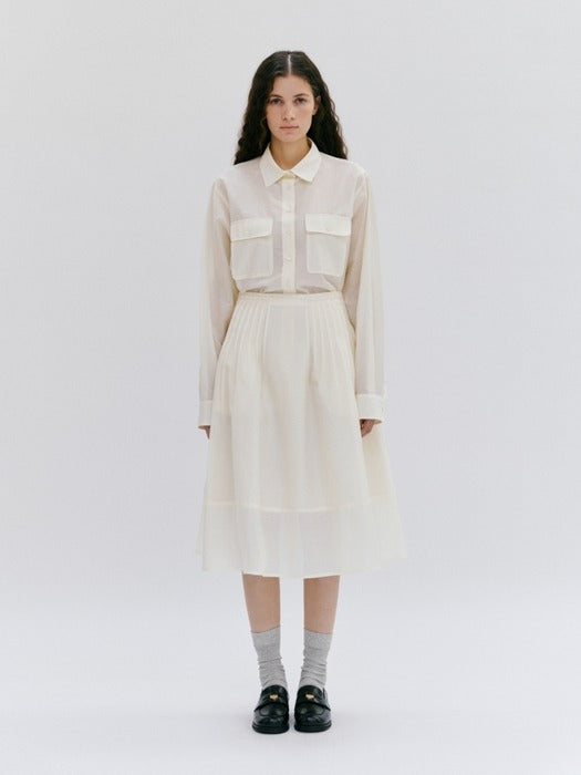 Wconcept_Depound pintuck midi skirt - cream