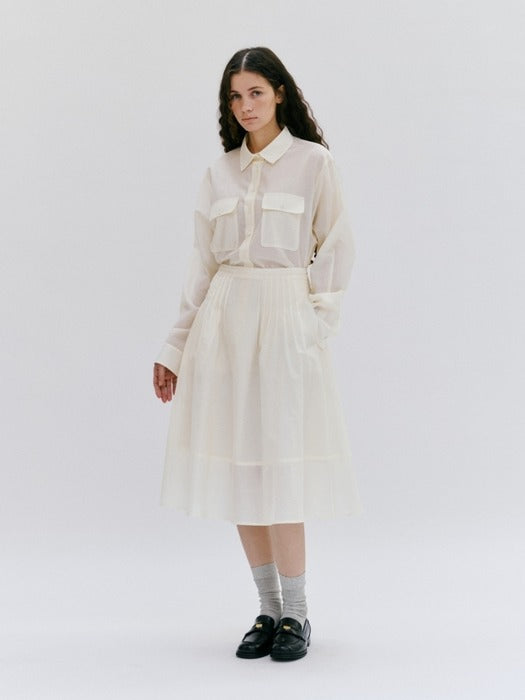 Wconcept_Depound pintuck midi skirt - cream
