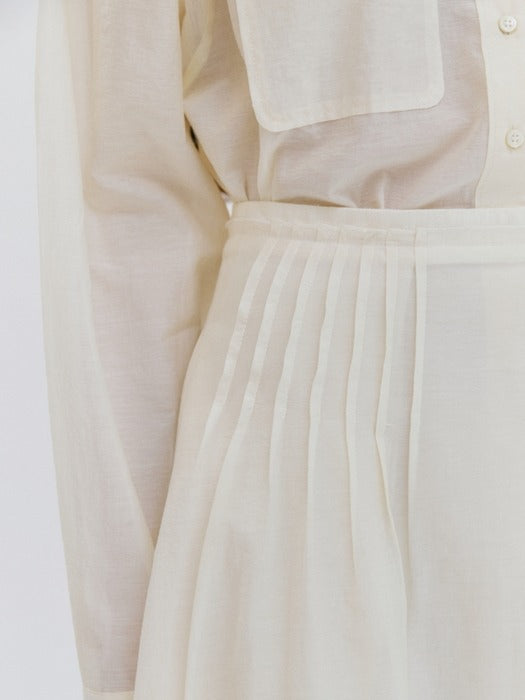Wconcept_Depound pintuck midi skirt - cream