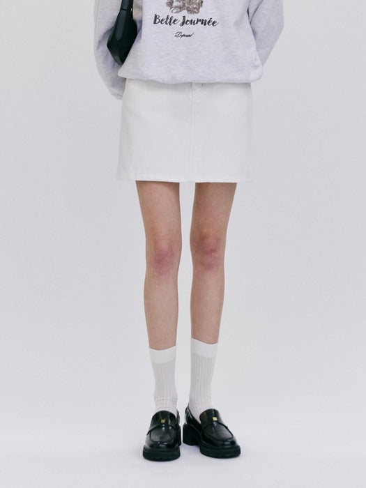 Wconcept_Depound standard denim mini skirt - ivory