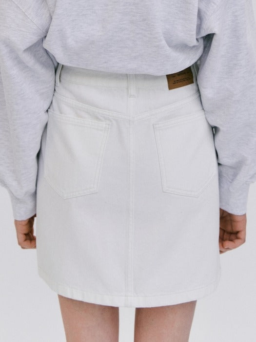 Wconcept_Depound standard denim mini skirt - ivory