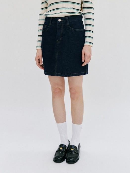 Wconcept_Depound standard denim mini skirt - indigo