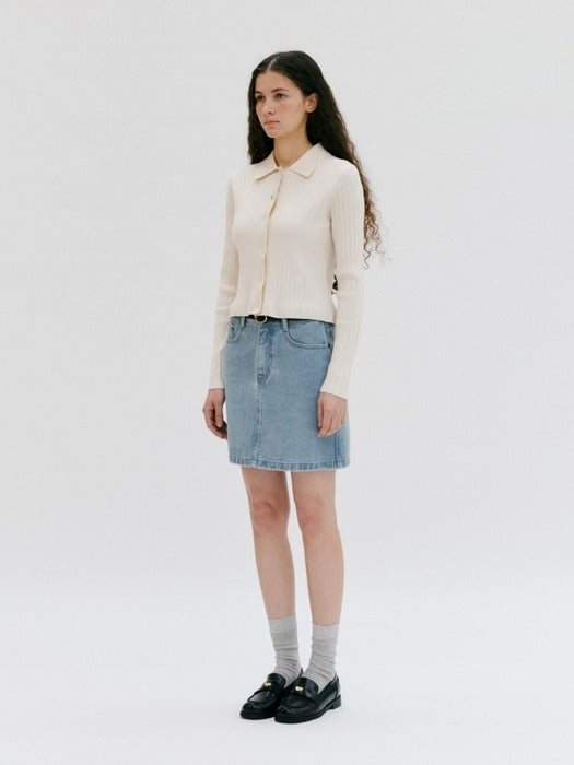 Wconcept_Depound standard denim mini skirt - medium blue