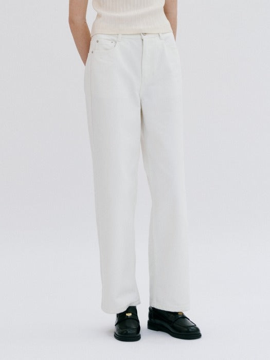 Wconcept_Depound semi wide denim pants - ivory