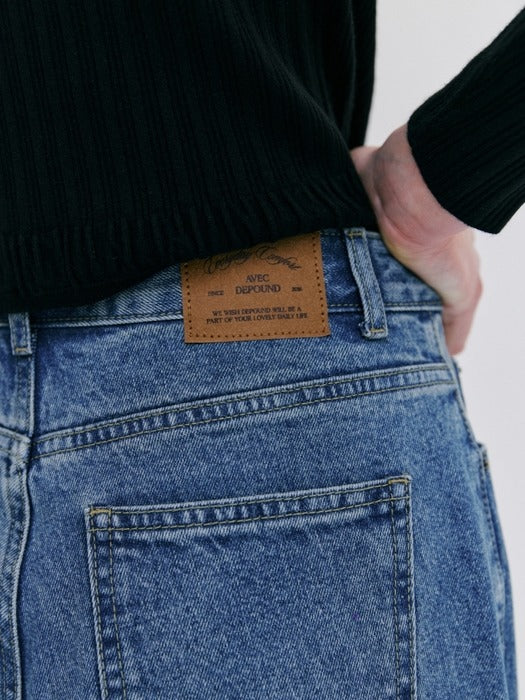 Wconcept_Depound semi wide denim pants - medium blue