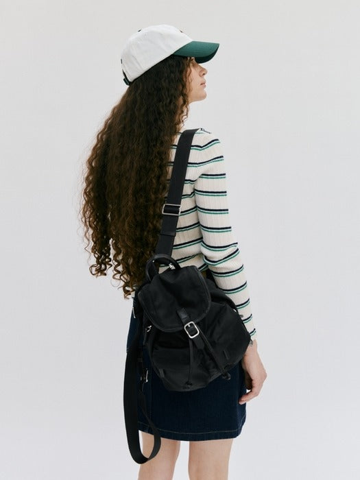 Wconcept_Depound double pocket nylon backpack - black (S)