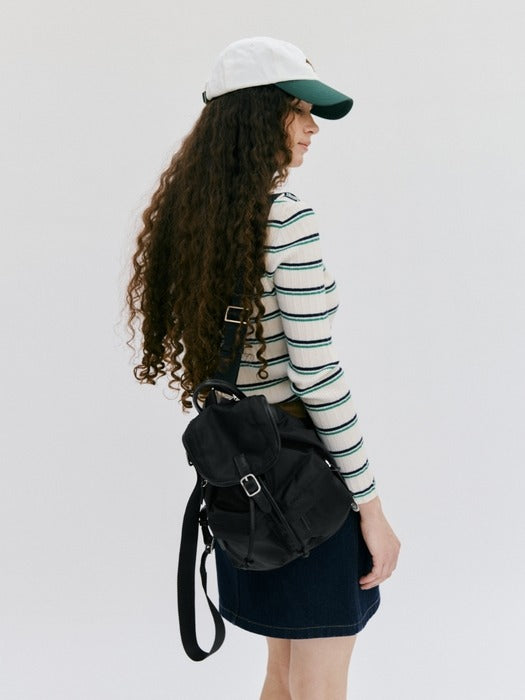 Wconcept_Depound double pocket nylon backpack - black (S)