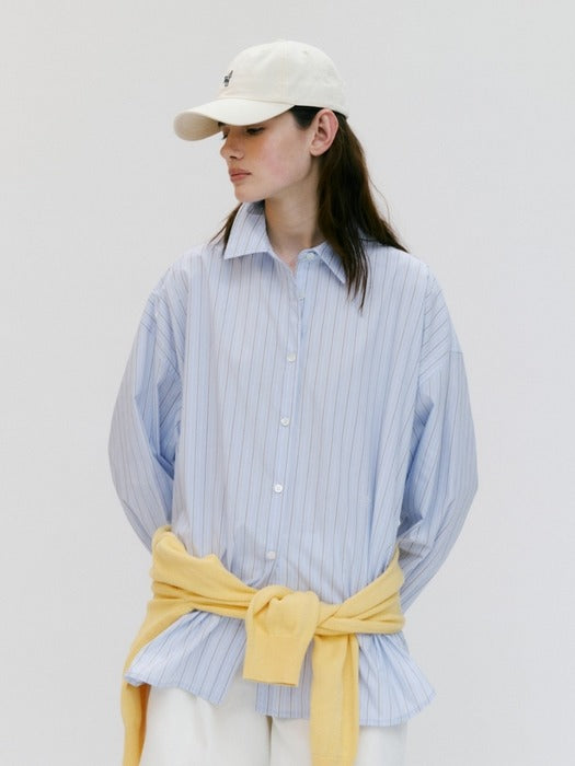 Wconcept_Depound oversized stripe shirts - blue