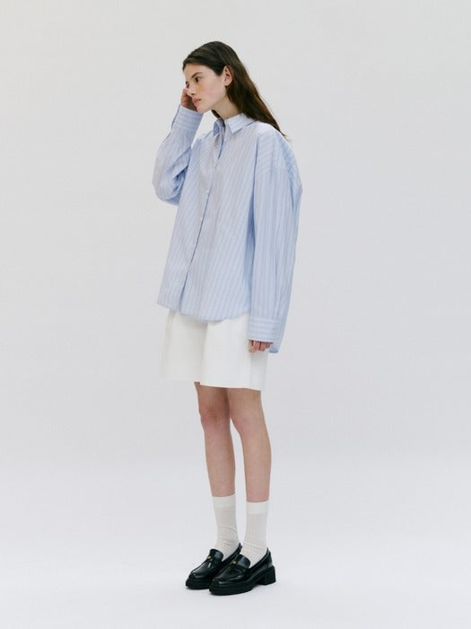 Wconcept_Depound oversized stripe shirts - blue