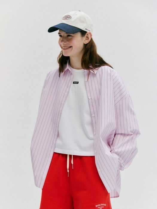 Wconcept_Depound oversized stripe shirts - pink