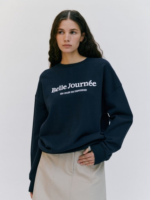 Wconcept_Depound overfit graphic sweatshirt - navy