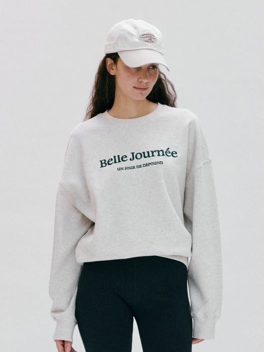 Wconcept_Depound overfit graphic sweatshirt - oatmeal