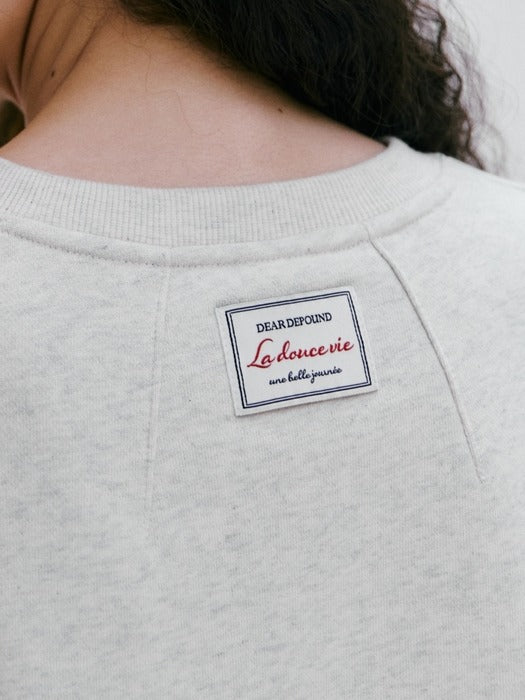Wconcept_Depound overfit graphic sweatshirt - oatmeal