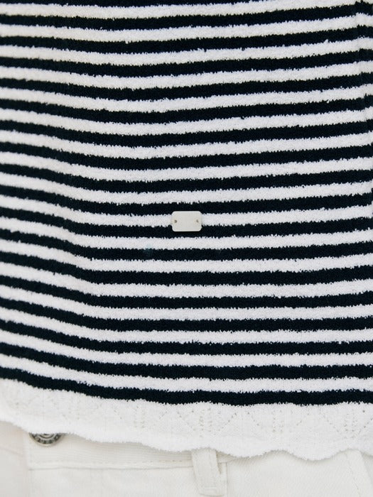 Wconcept_Depound boucle stripe sleeveless - navy