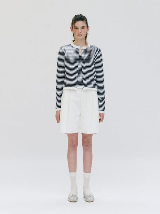 Wconcept_Depound boucle stripe cardigan - navy