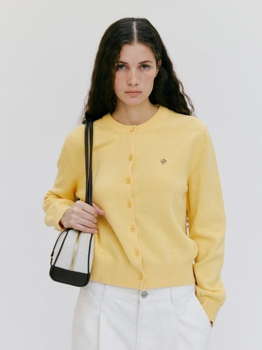 Wconcept_Depound basic cotton cardigan - light yellow