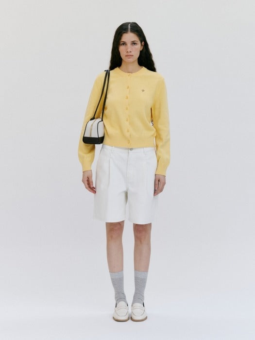 Wconcept_Depound basic cotton cardigan - light yellow