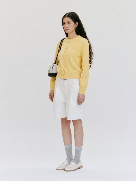 Wconcept_Depound basic cotton cardigan - light yellow