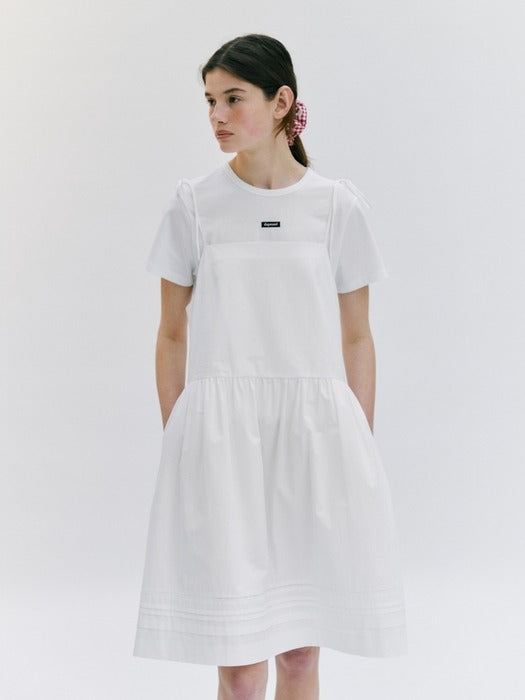 Wconcept_Depound cotton layered one-piece - ivory