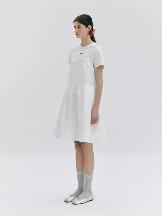 Wconcept_Depound cotton layered one-piece - ivory