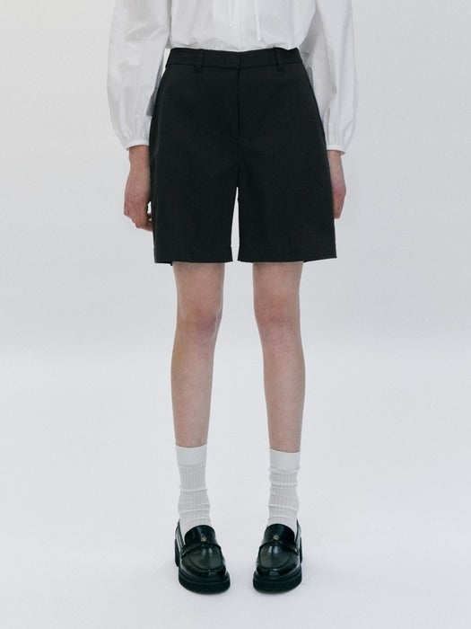Wconcept_Depound cotton half pants - black