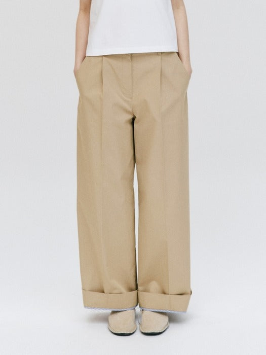 Wconcept_Depound cotton wide pants - beige
