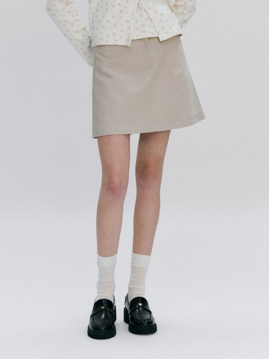 Wconcept_Depound A-line cotton skirt - beige