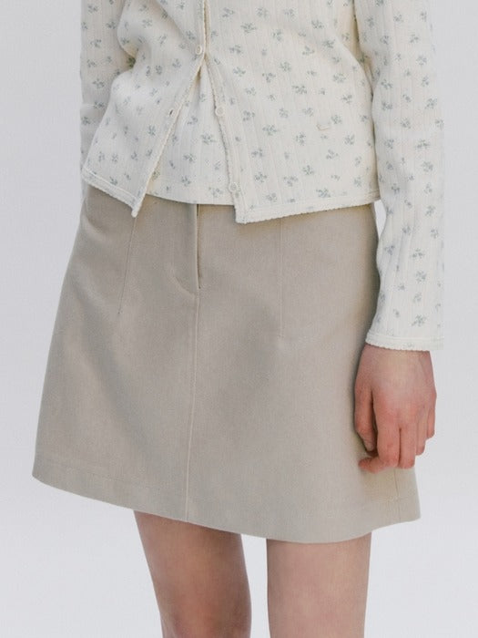 Wconcept_Depound A-line cotton skirt - beige