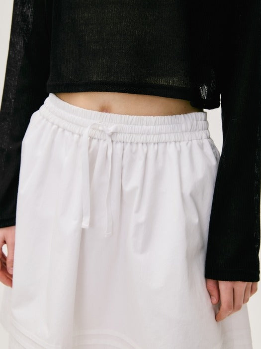 Wconcept_Depound mini banding skirt - white