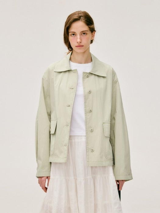 Wconcept_Depound cotton blend crop jacket - khaki beige