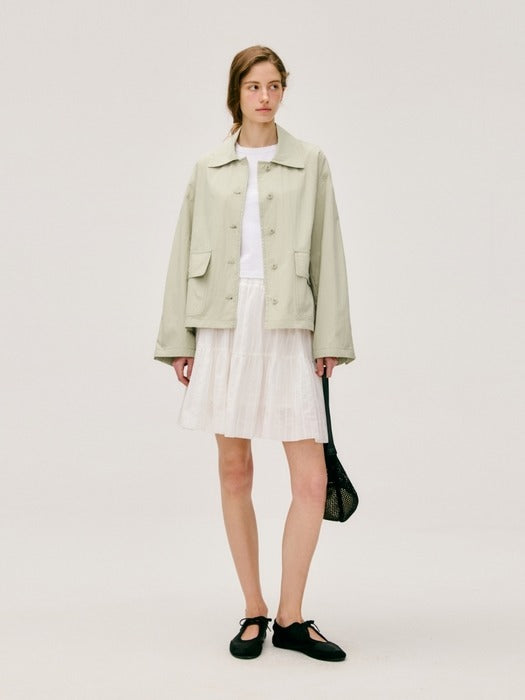Wconcept_Depound cotton blend crop jacket - khaki beige