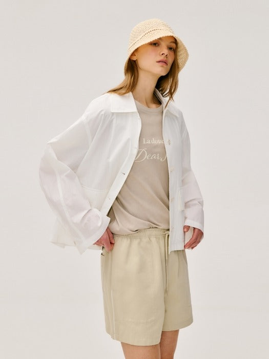Wconcept_Depound cotton blend crop jacket - white