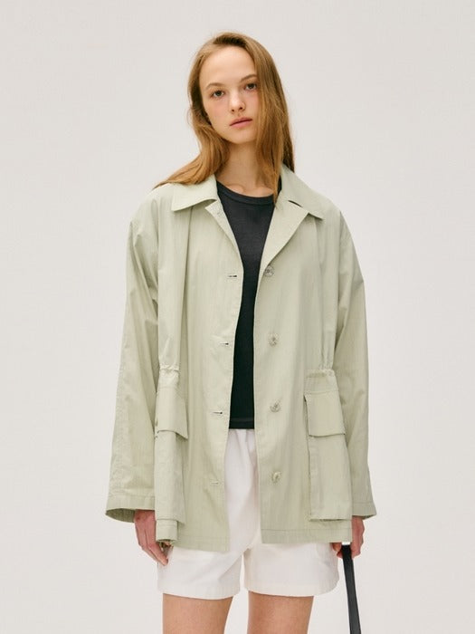 Wconcept_Depound string detail half jacket - khaki beige