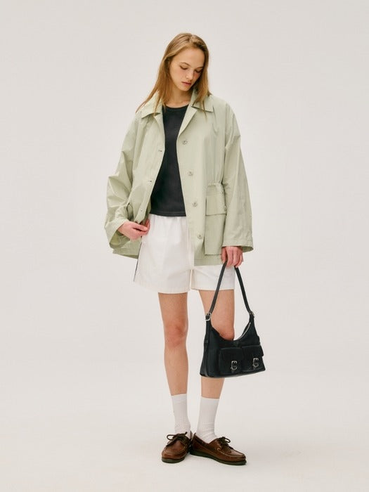 Wconcept_Depound string detail half jacket - khaki beige