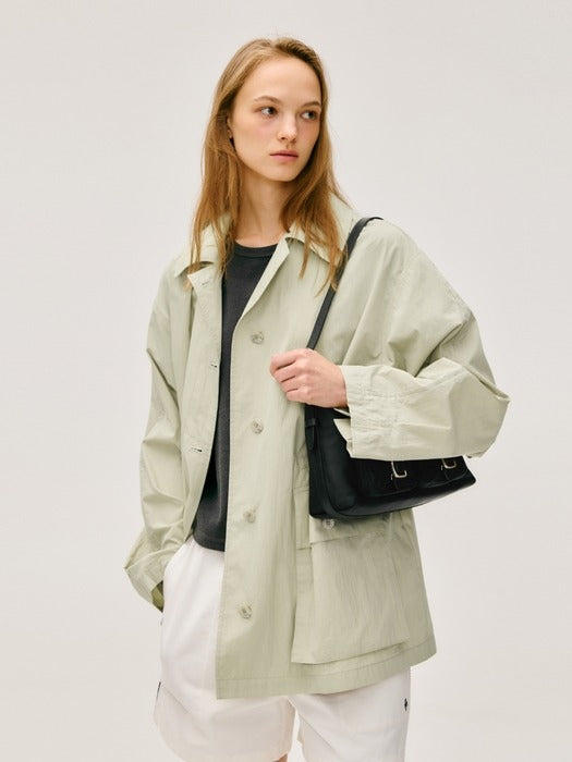Wconcept_Depound string detail half jacket - khaki beige