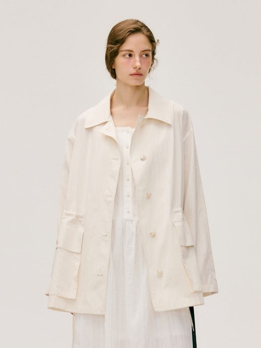 Wconcept_Depound string detail half jacket - off white