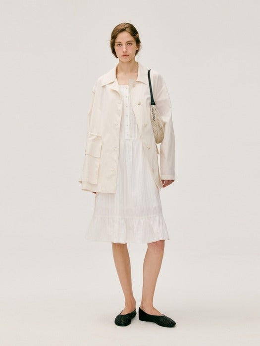 Wconcept_Depound string detail half jacket - off white