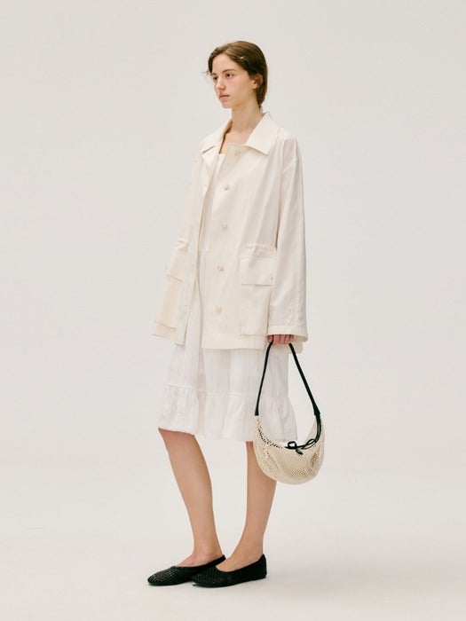 Wconcept_Depound string detail half jacket - off white