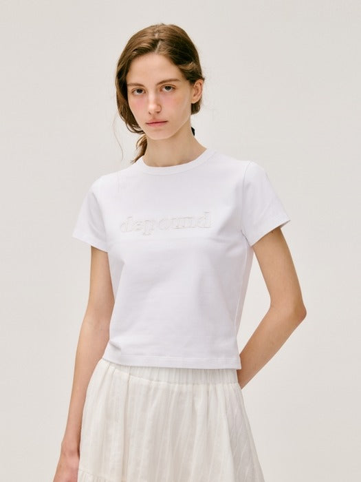 Wconcept_Depound logo slim t-shirt - ivory