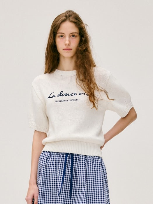 Wconcept_Depound chain embroidery pullover - white